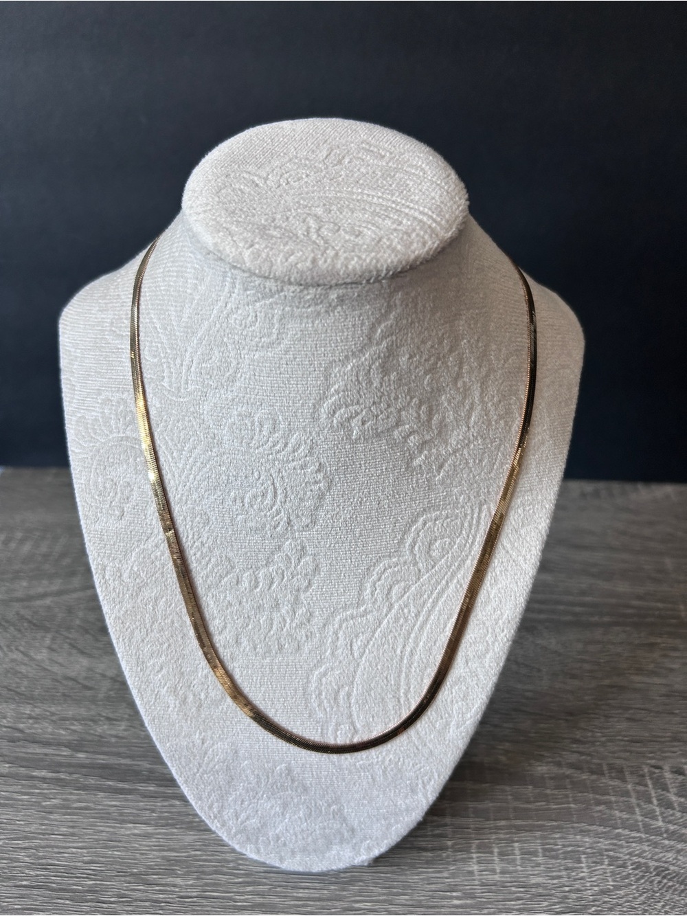 Goldtone Herringbone Chain Necklace - Elegant Women's Jewelry